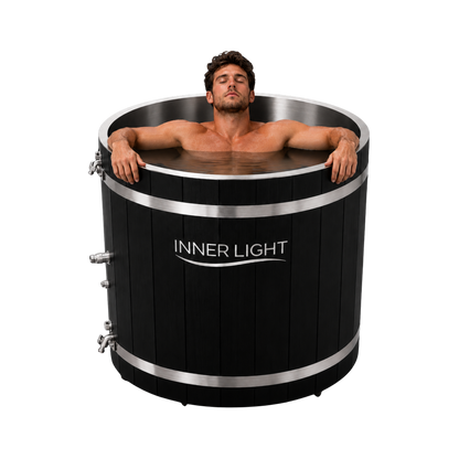 Black Round Stainless Steel Ice Bath with Chiller