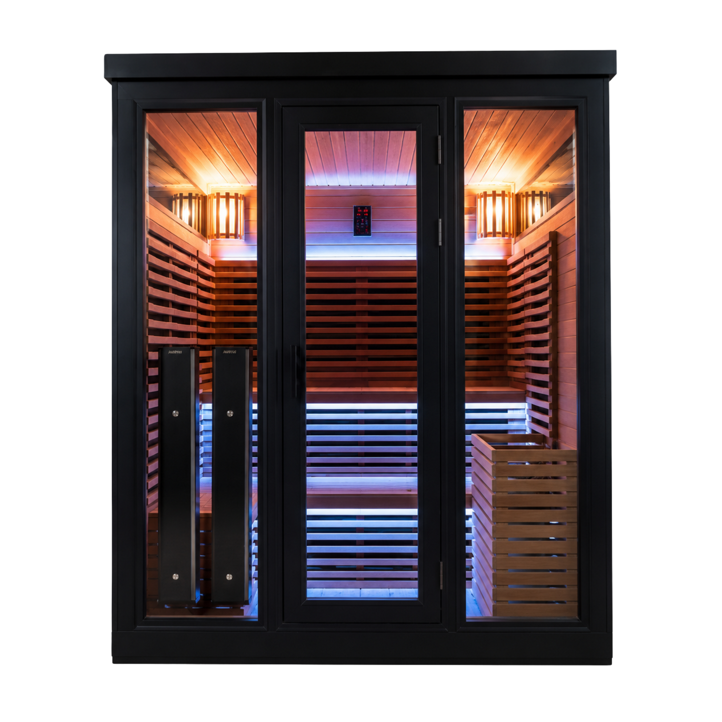 Demfin 6 Person Hybrid Traditional & Infrared Outdoor Sauna