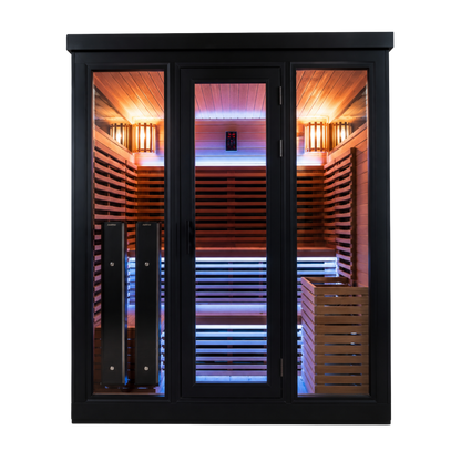 Demfin 6 Person Hybrid Traditional & Infrared Outdoor Sauna