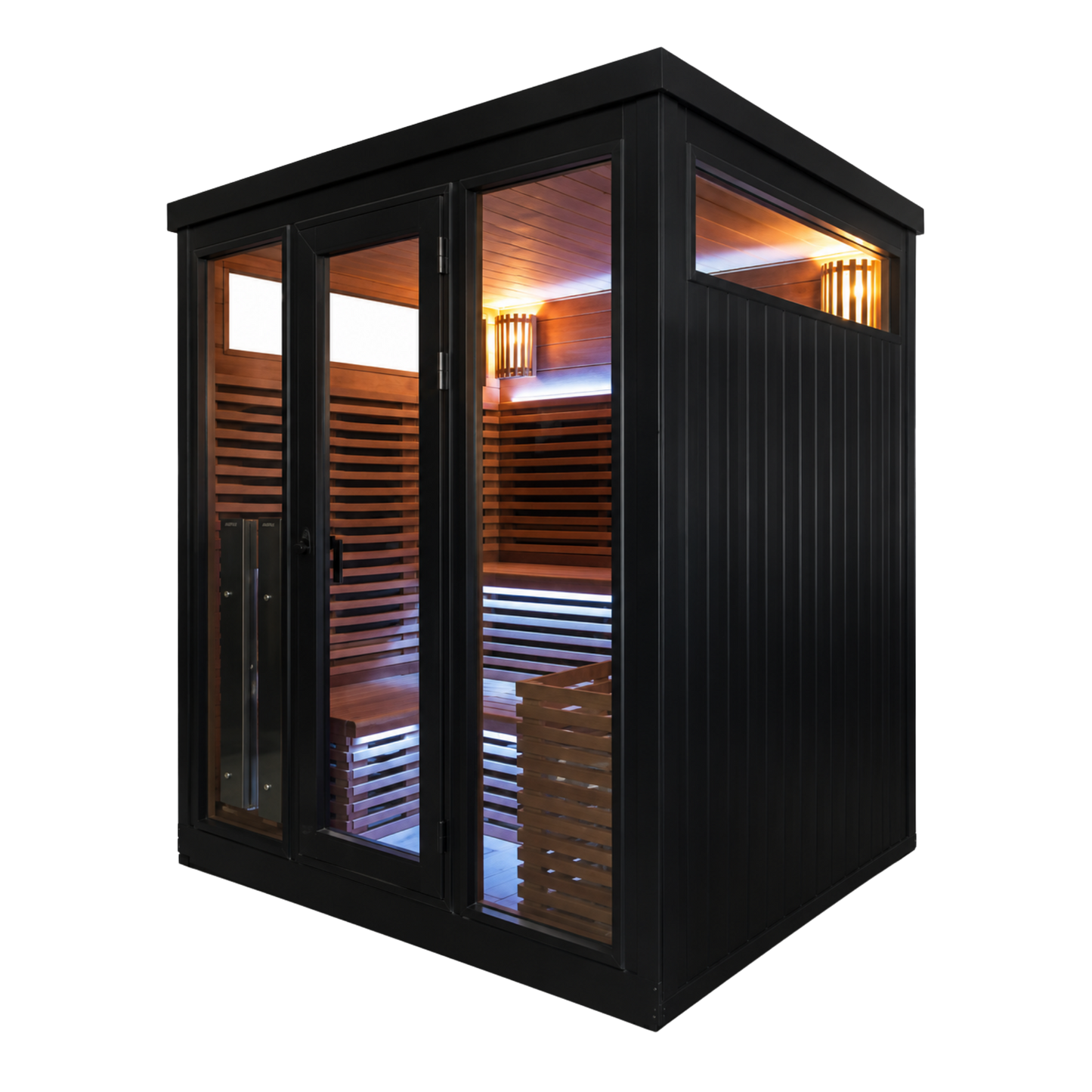 Demfin 6 Person Hybrid Traditional & Infrared Outdoor Sauna