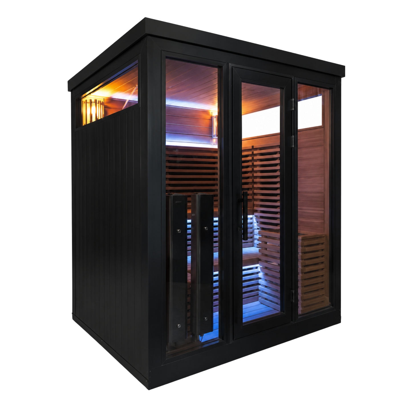 Demfin 6 Person Hybrid Traditional & Infrared Outdoor Sauna