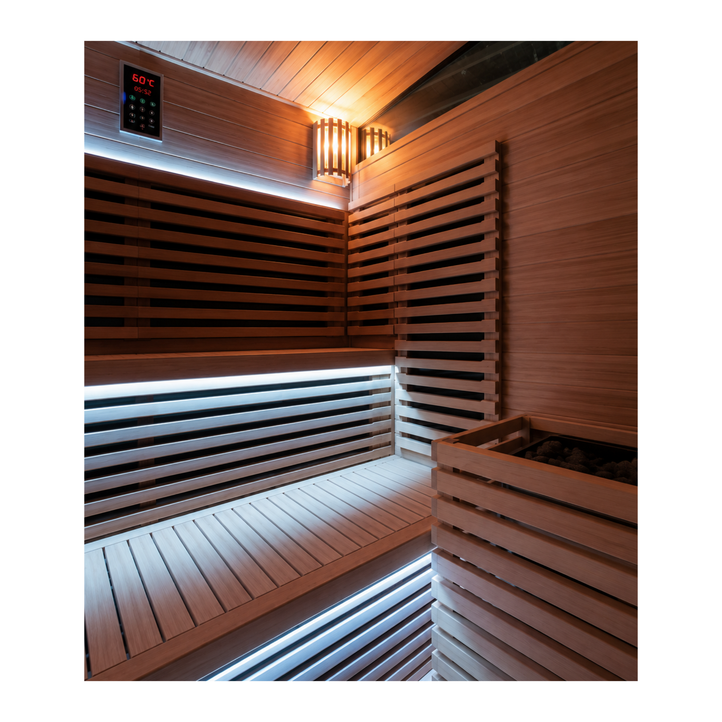 Demfin 6 Person Hybrid Traditional & Infrared Outdoor Sauna