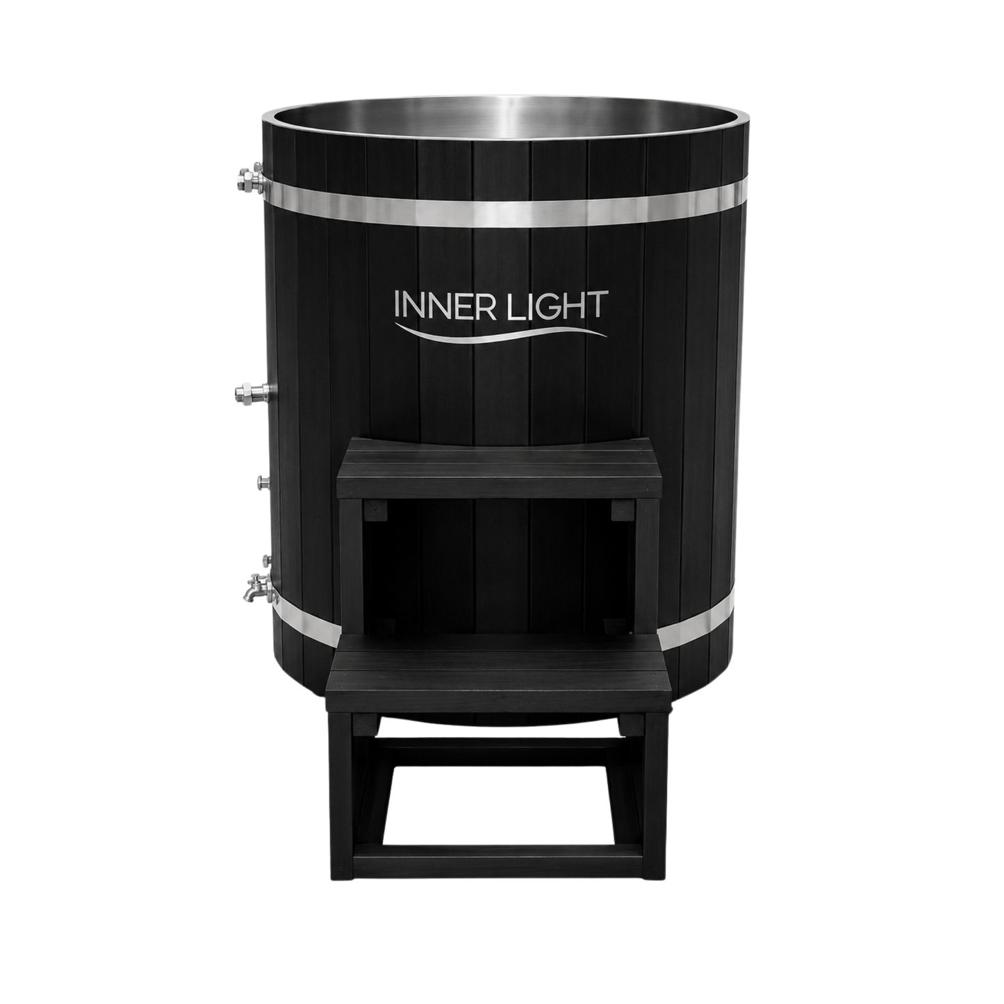 Black Round Stainless Steel Ice Bath with Chiller