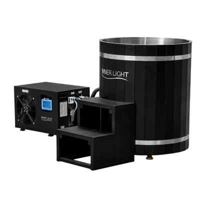 Black Round Stainless Steel Ice Bath with Chiller