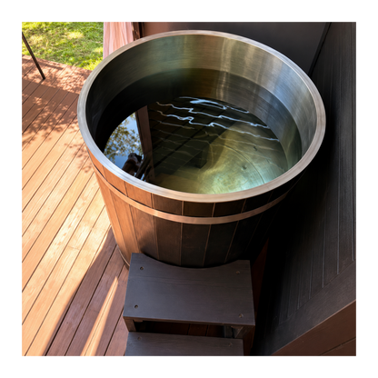 Black Round Stainless Steel Ice Bath with Chiller