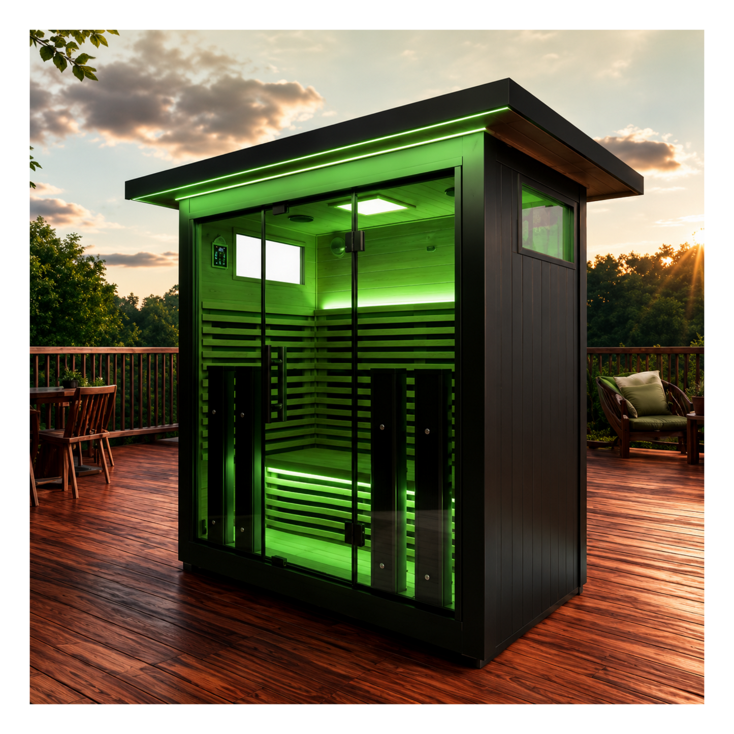 La Mar 4 Person Outdoor Infrared Sauna White