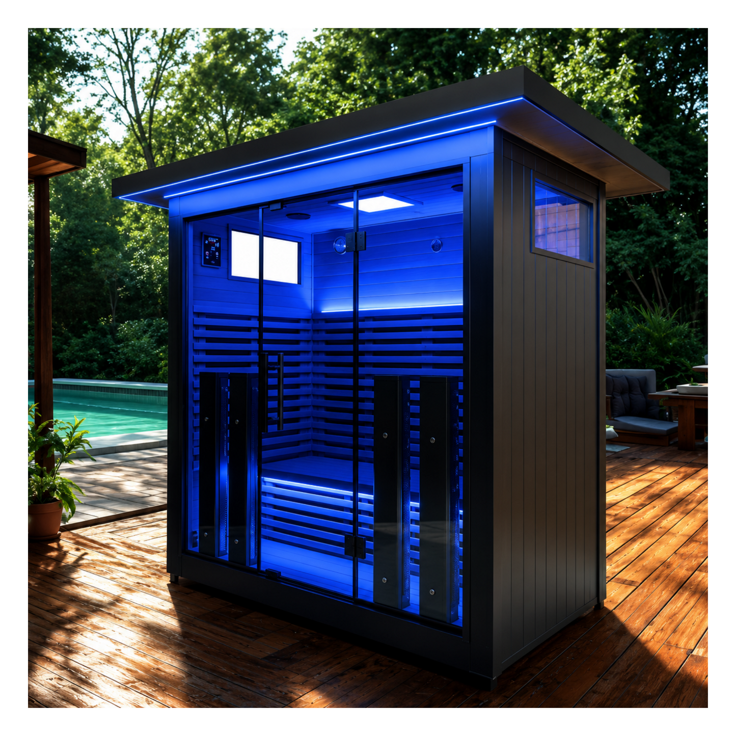 La Mar 4 Person Outdoor Infrared Sauna White