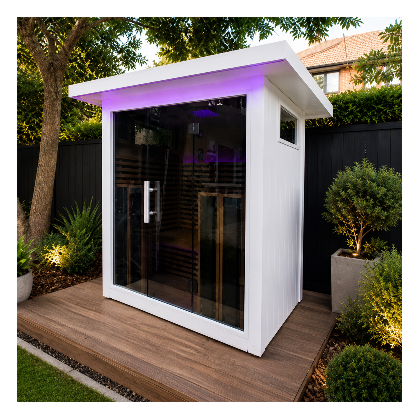 La Mar 4 Person Outdoor Infrared Sauna White