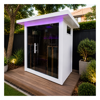 La Mar 4 Person Outdoor Infrared Sauna White
