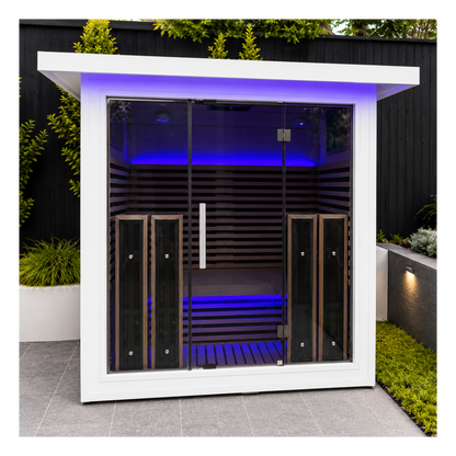 La Mar 4 Person Outdoor Infrared Sauna White