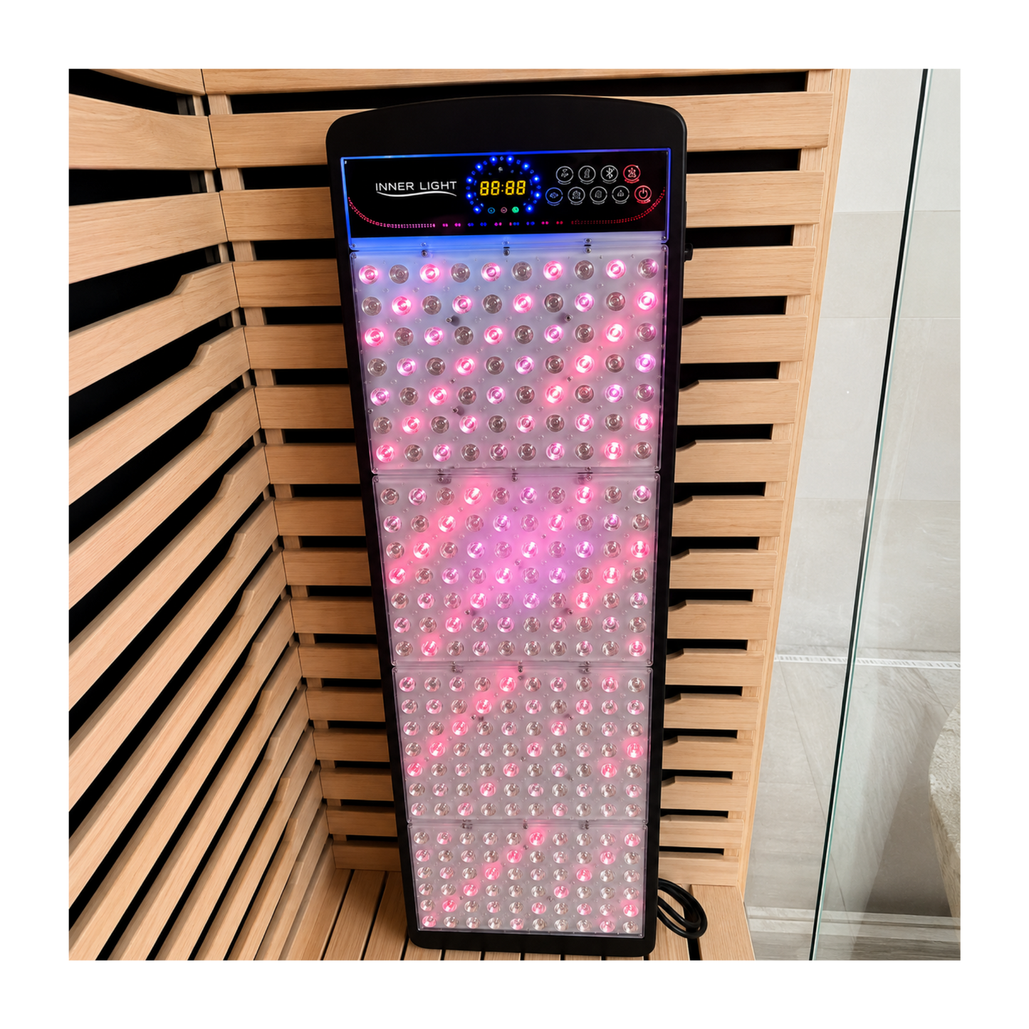 Red Light Panel for Sauna including low stand